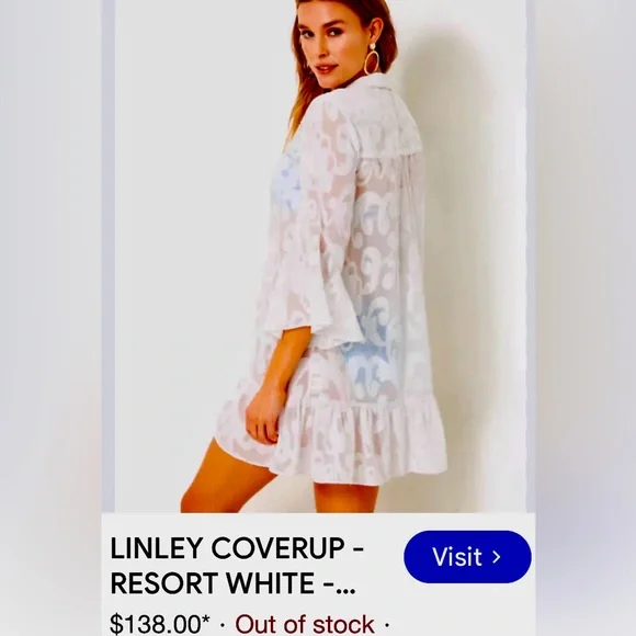 Lilly Pulitzer Linley Cover-Up in Resort White - Picture 3 of 9